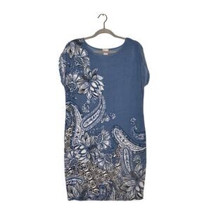 CHICO'S $129 Travelers Floral Mixed Print Cap Sleeve Dress Chico's 1 / US Medium